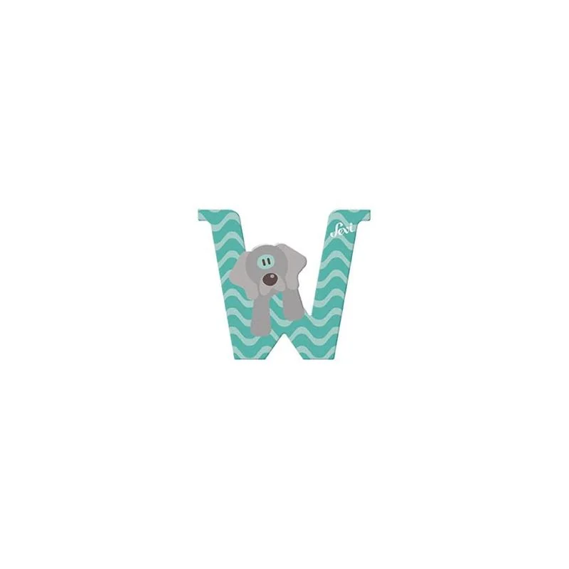Sevi drevené písmeno W - zvieratko, 10 cm