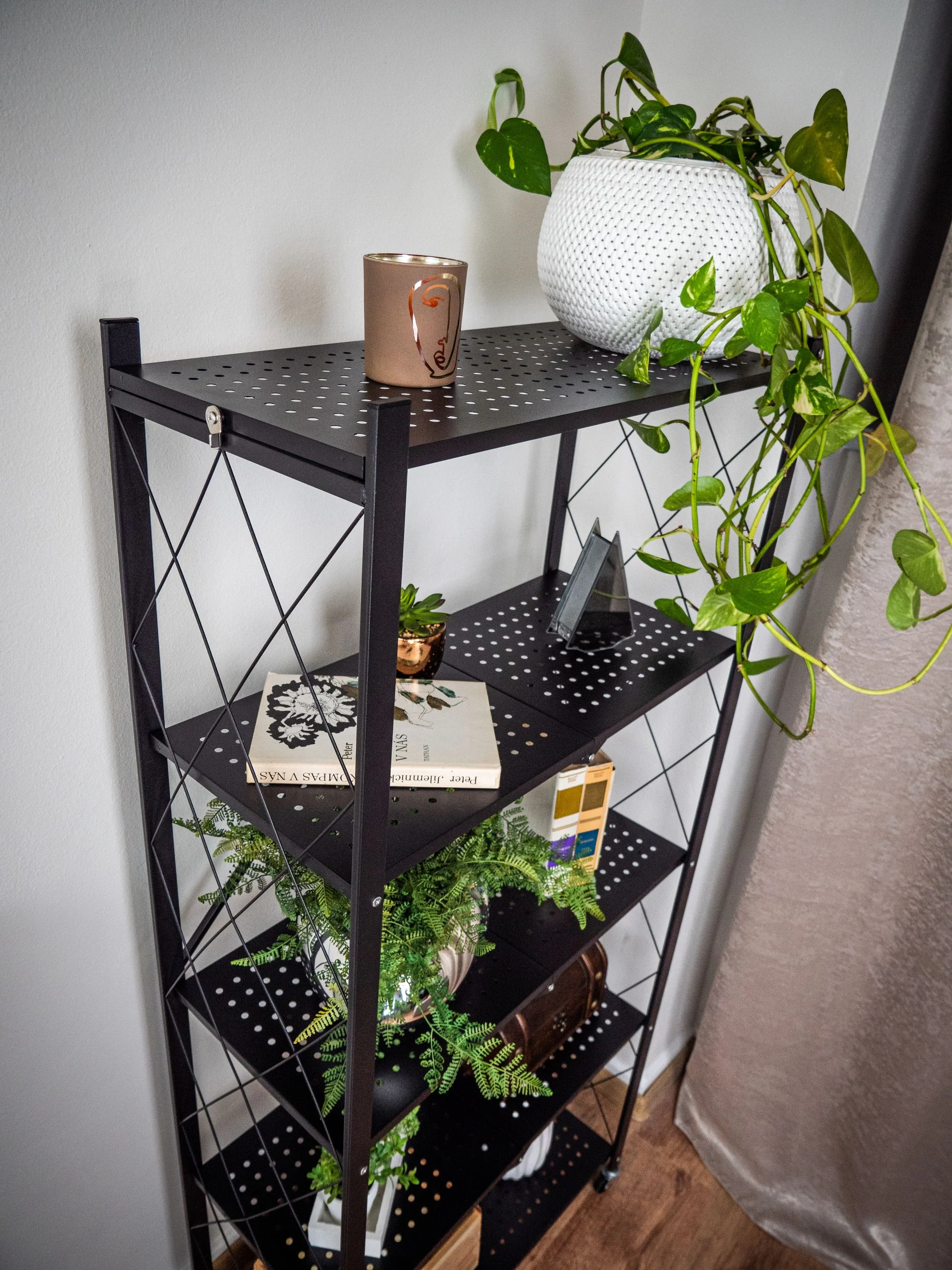 Strend Pro kovový regál Racks RAW5T, 1 ks 5 políc, 1630x720x340 mm, max. 50 kg/polica, prenosný, na kolieskach