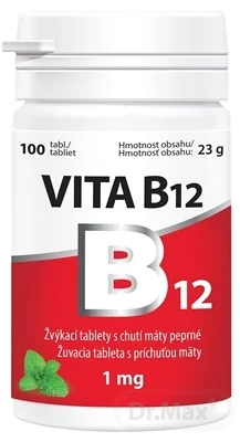 Vitabalans VITA B12 1 mg 1×100 tbl, B12 vo forme žuvacích tabliet