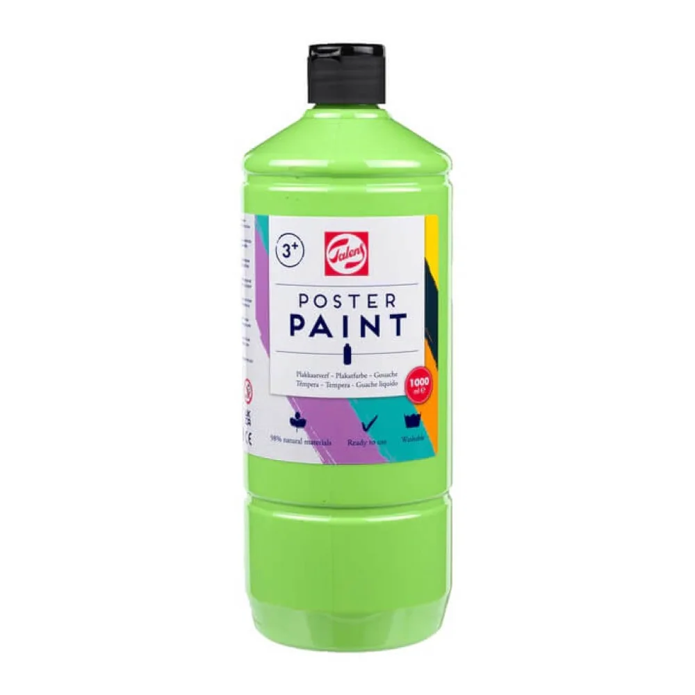 Plagátová farba školská 100ml bledo zelená 665-Talens