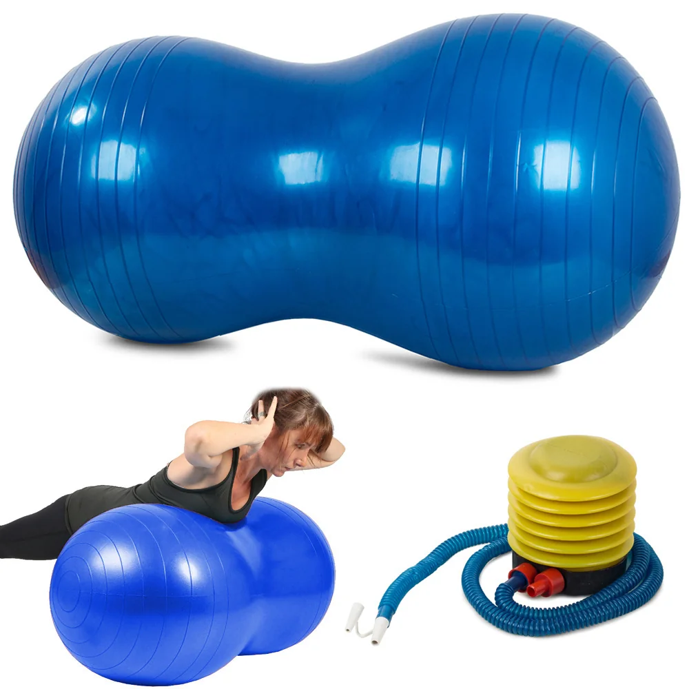 Gymnastická lopta fitness arašidová fazuľa veľká – modrá