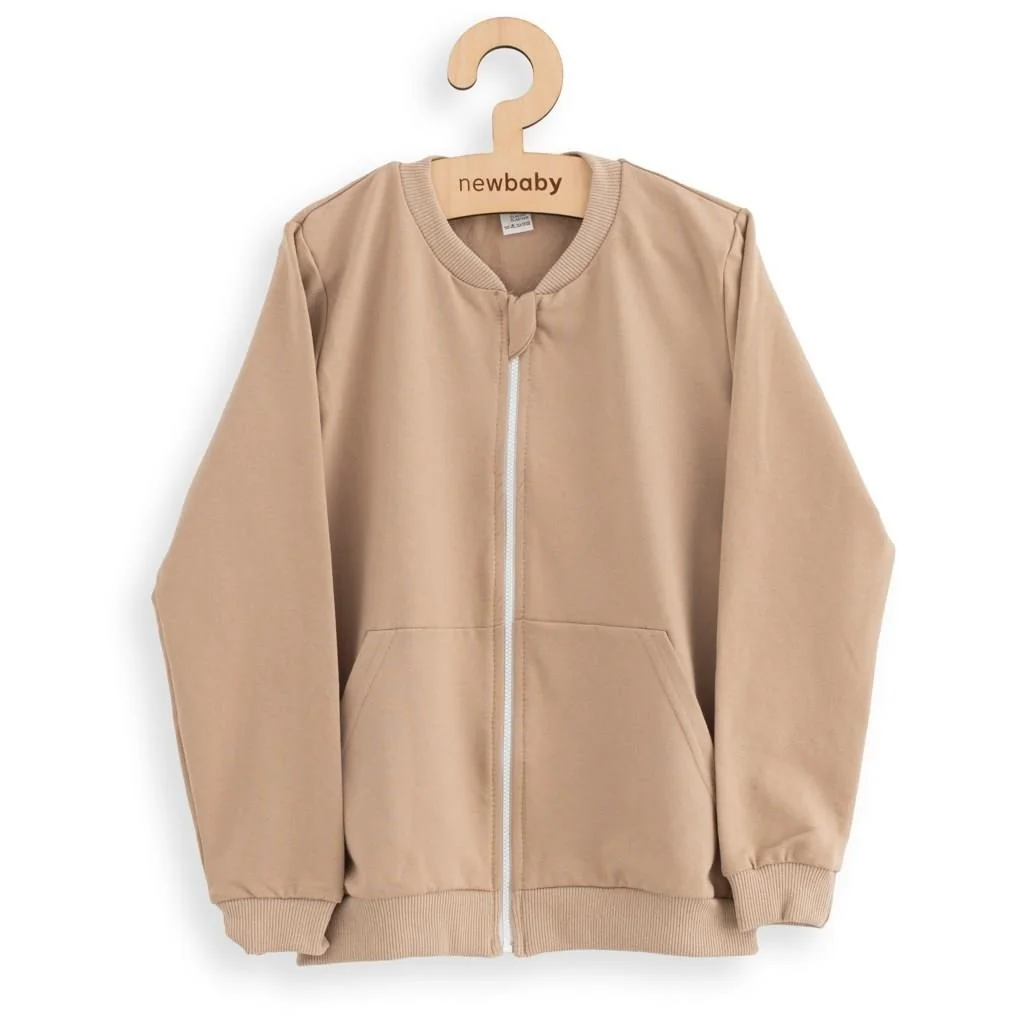 Detská tepláková mikina New Baby Kindergarten hnedá 128/134,