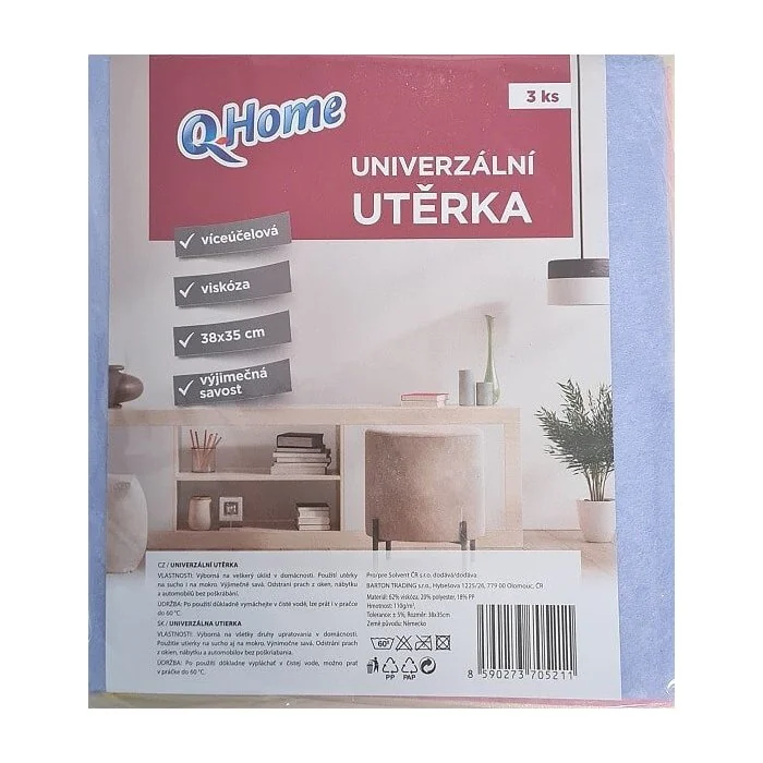Q Home univerzálna utierka 38x35 3ks/Fol 1×1 ks, utierka