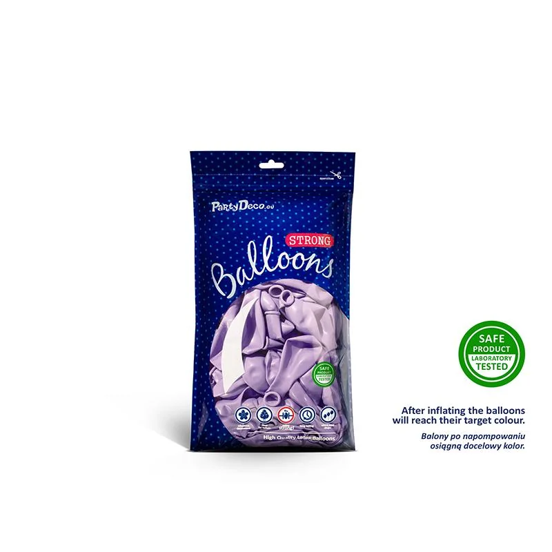 PartyDeco Balóny metalické vistáriové fialové 12cm 100ks