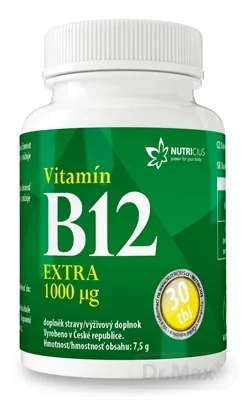 NUTRICIUS Vitamín B12 EXTRA 1000 μg 1×30 tbl, vitamín B12
