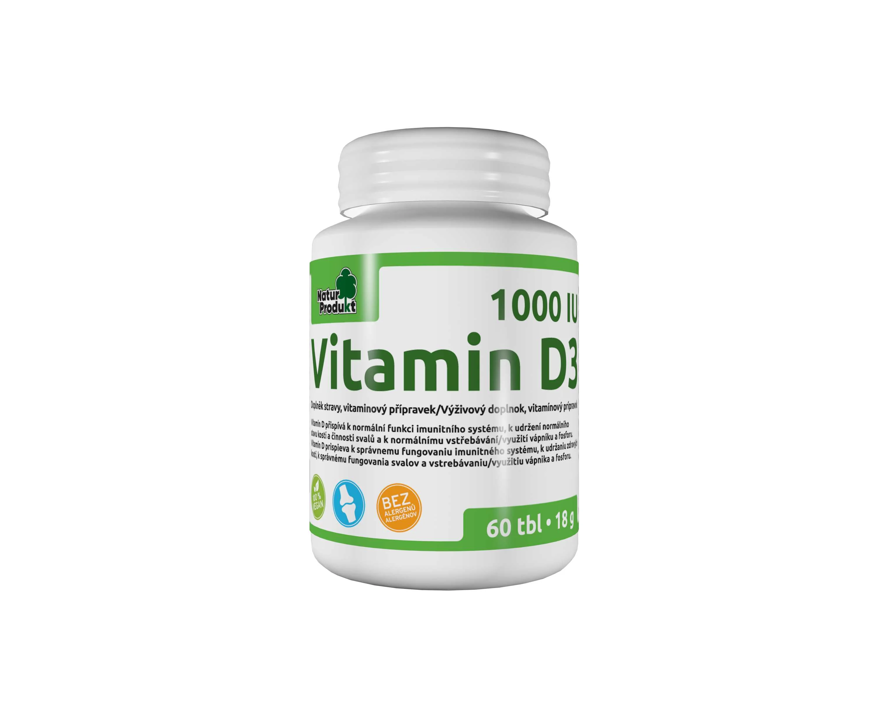 VITAMIN D3 1000IU  60TBL NATURPRODUKT 1×