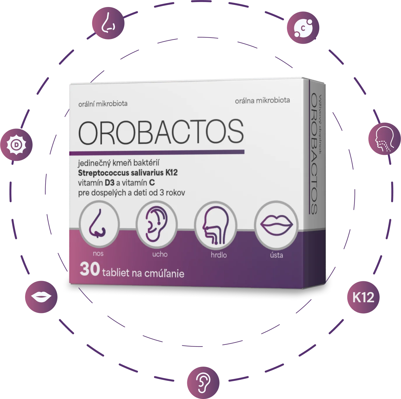 OROBACTOS orálne probiotikum s vitamínom C a vitamínom D 1×30 ks