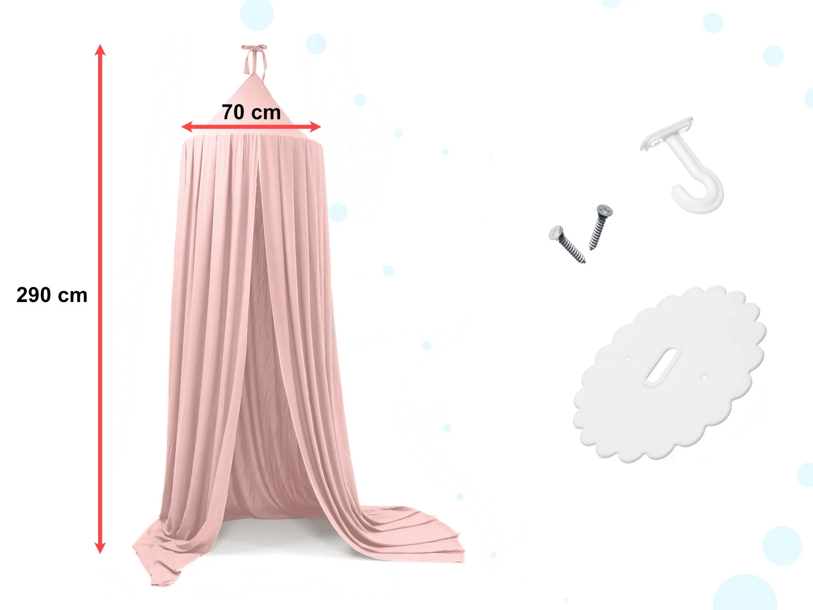 Závesný baldachýn/teepee nad posteľ – ružový 