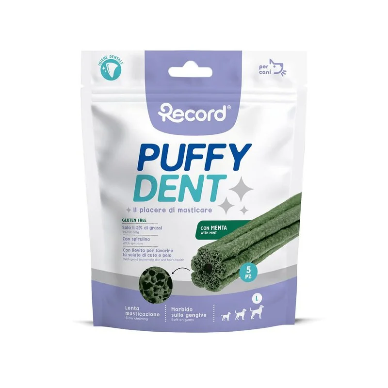 Žuvacie pamlsky Puffy dent S, 52,5 g, mätová