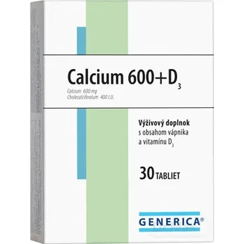 GENERICA Calcium 600+D3 1×30 tbl, výživový doplnok