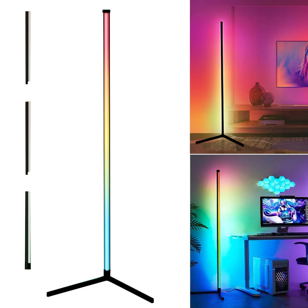 Eveon QJD-150 RGB rohová lampa 1.3m + diaľkový ovládač, čierna