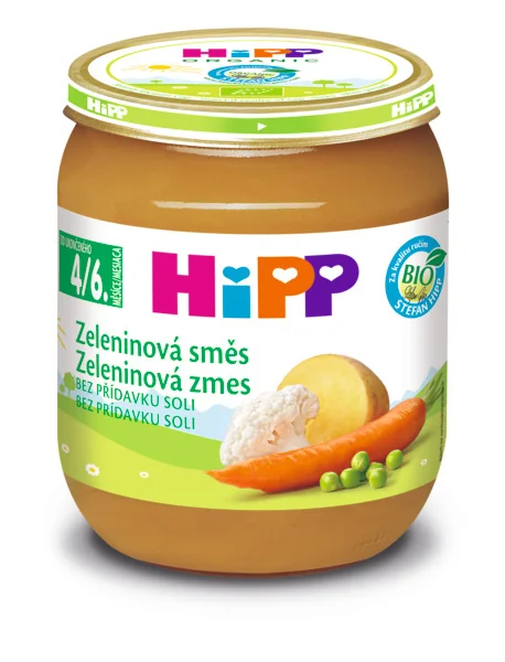 HiPP Príkrm Zeleninová zmes 1×125 g, zeleninová zmes pre deti