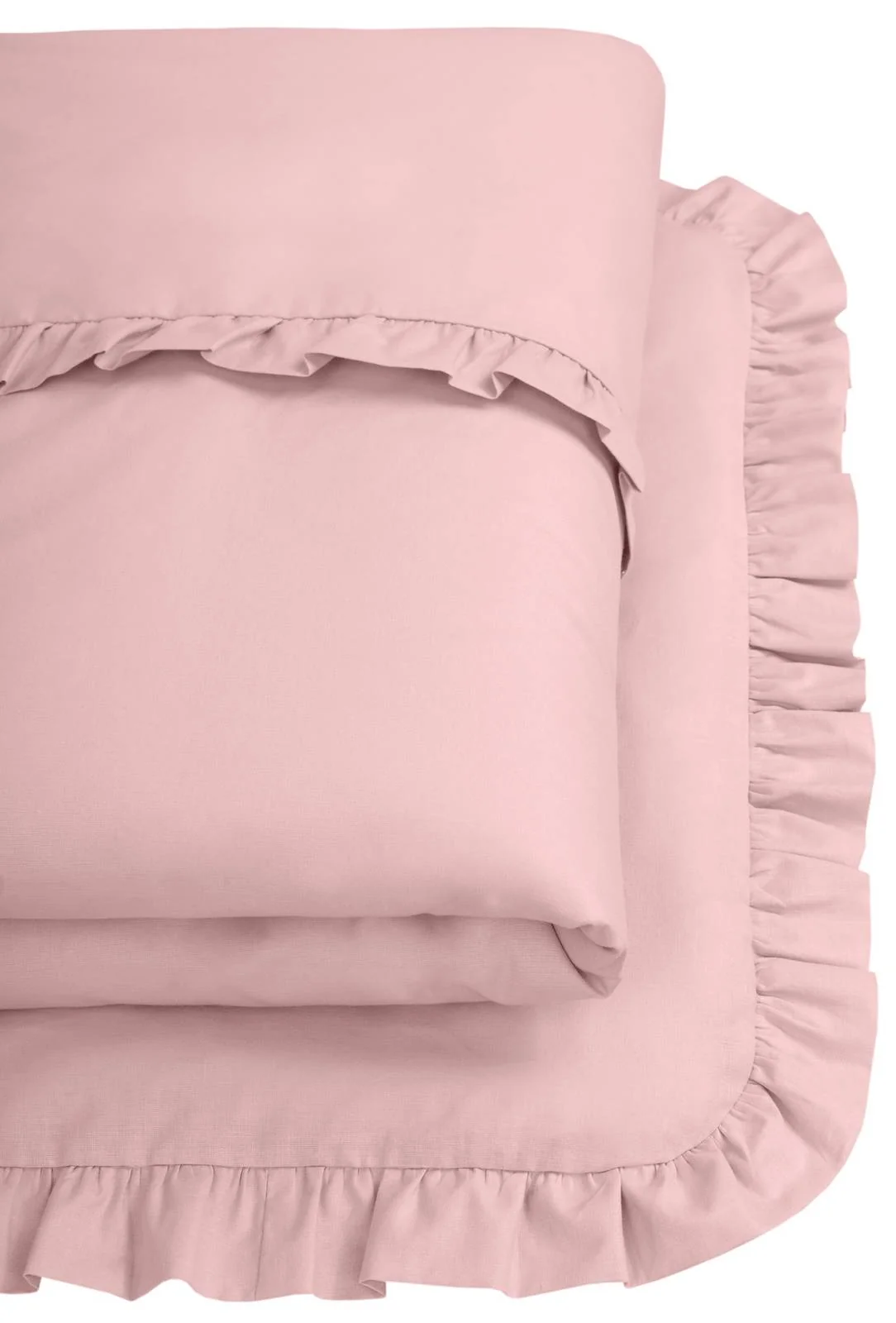 2-dielne bavlnené obliečky s volánikom SOFT, Baby Nellys, púdrovo ružové
