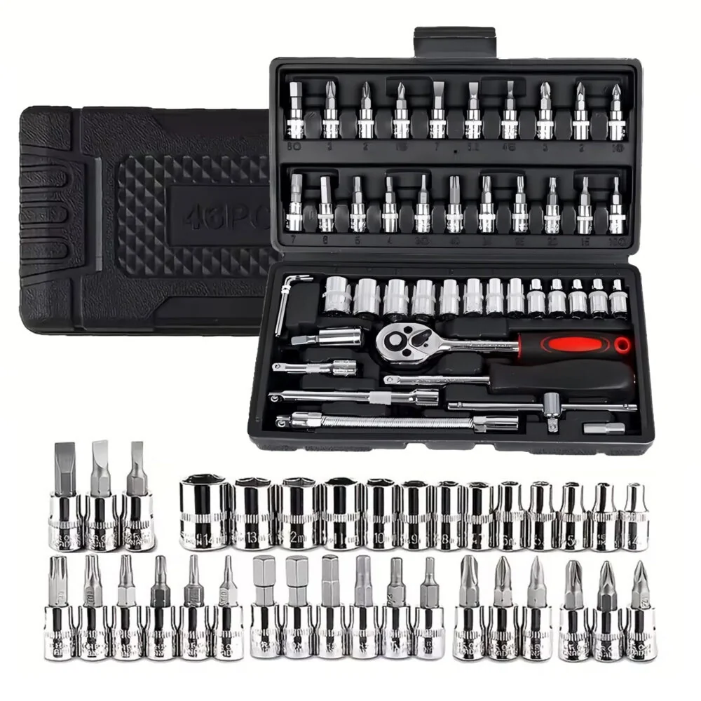 MG Socket Wrenches sada nástrčných kľúčov 46ks, čierna 