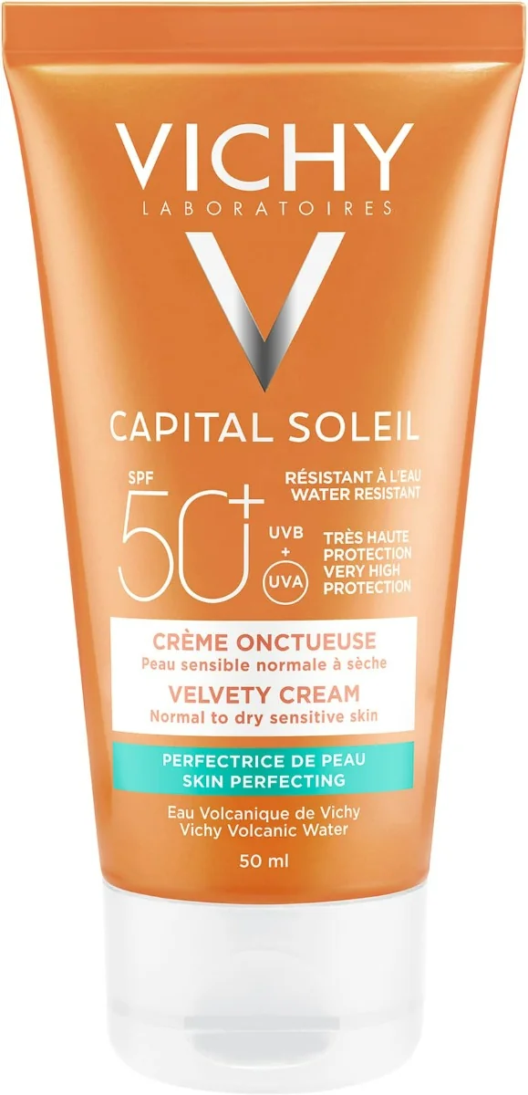 VICHY Capital Soleil Ochranný krém na opaľovanie pre zamatovo jemnú pleť SPF 50+ 50 ml 1×50 ml, krém na tvár