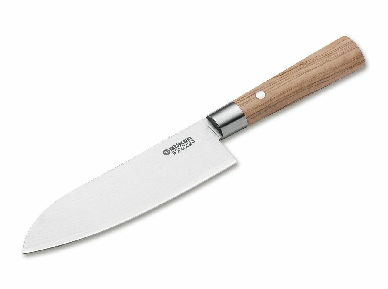 Böker Manufaktur Solingen Santoku damaškový nôž 17,2 cm hnedý