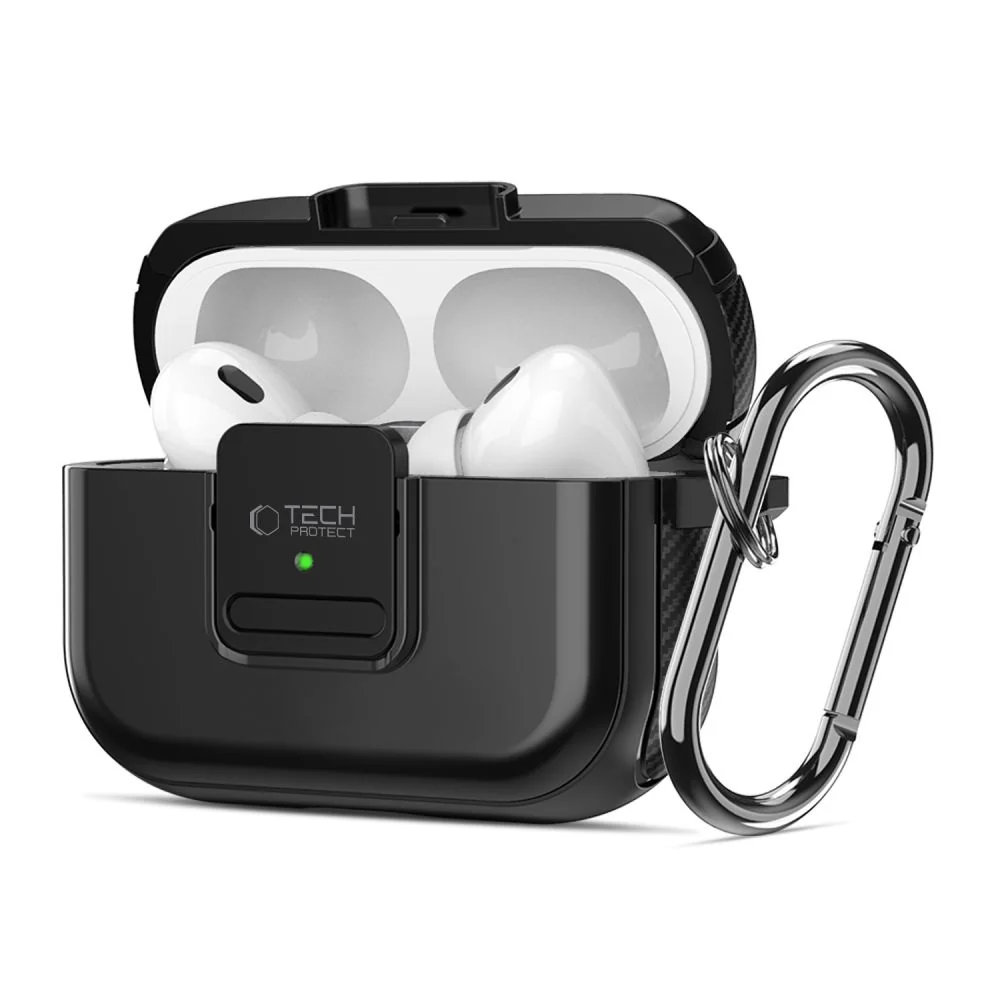Tech-Protect Defender Magsafe puzdro na Apple Airpods Pro 1 / 2, čierne e