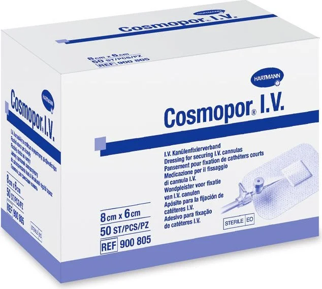 Hartmann COSMOPOR I.V. obväz na fixáciu 1×50 ks, obväz na fixáciu kanýl sterilný