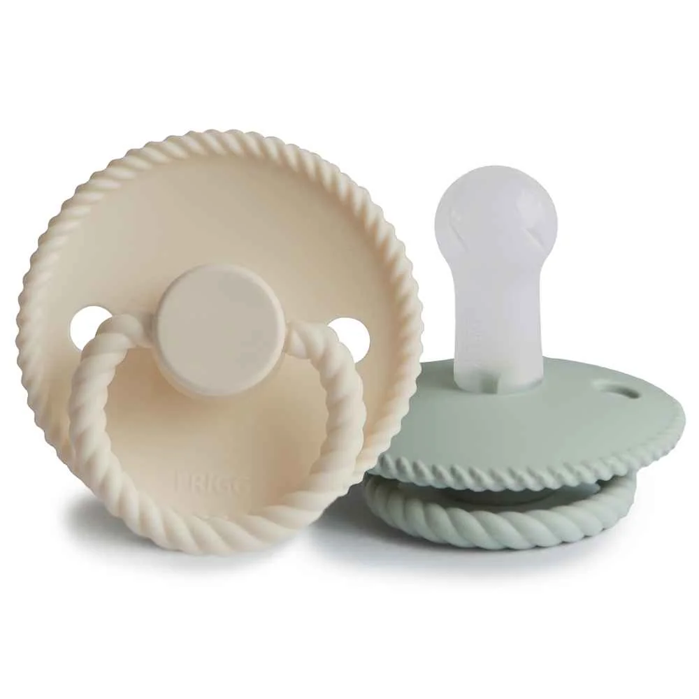 FRIGG Rope silikónové cumlíky Cream / Sage, +6m, dvojbalenie 1×2 ks, cumlíky