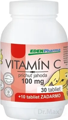 EDENPharma VITAMÍN C 100 mg príchuť jahoda