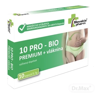 Slovakiapharm 10 PRO - BIO PREMIUM + vláknina 1×10 cps, výživový doplnok