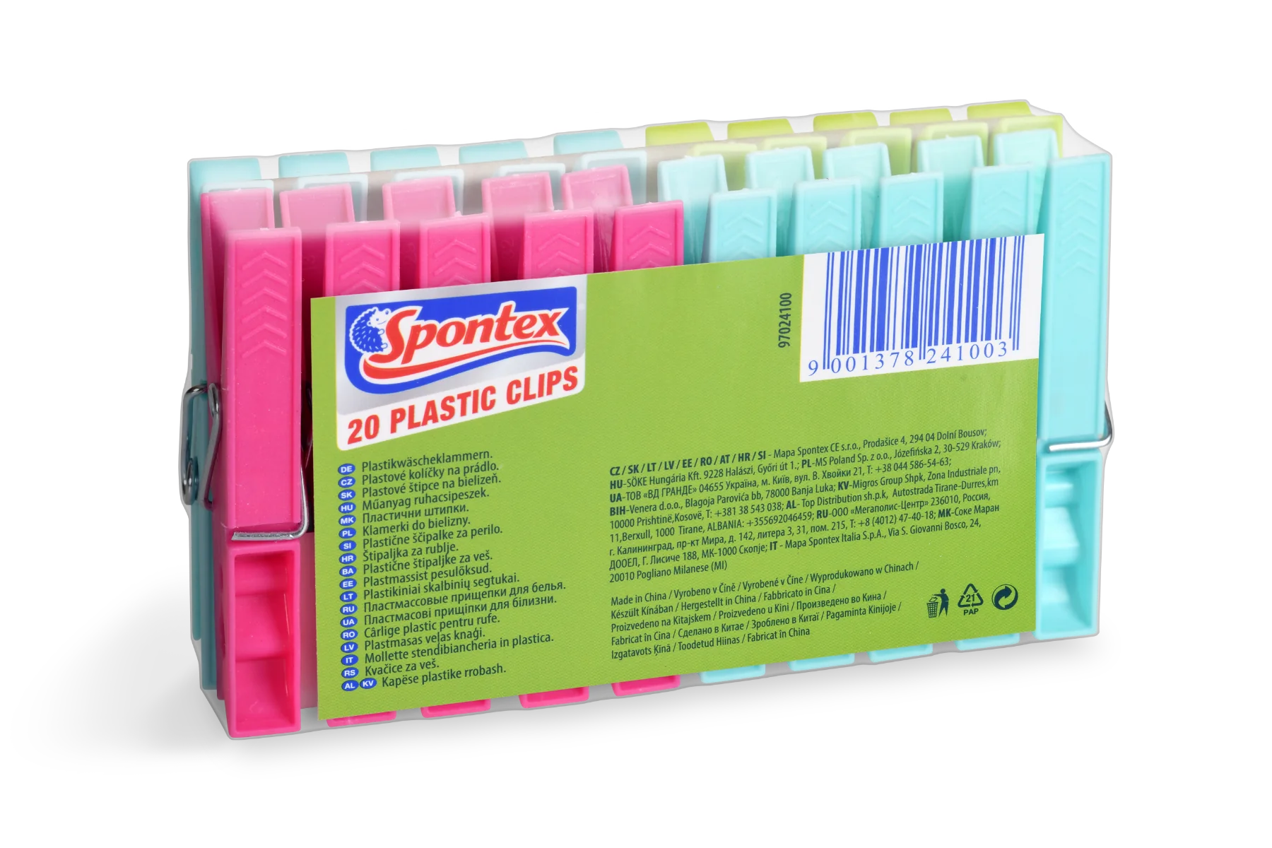 Spontex Kolíčky na prádlo plastové 20 ks 1×20 ks, štipce na prádlo