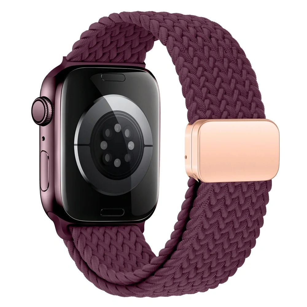 Tech-Protect Nylon Mag remienok na Apple Watch 44/45/46/49mm, deep burgundy