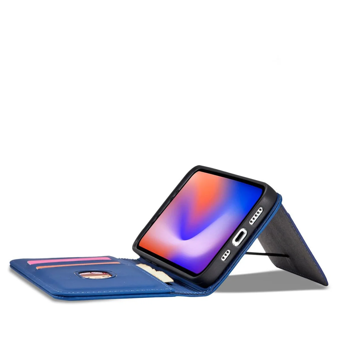 MG Magnet Card knižkové kožené puzdro na iPhone 12 Pro, modré
