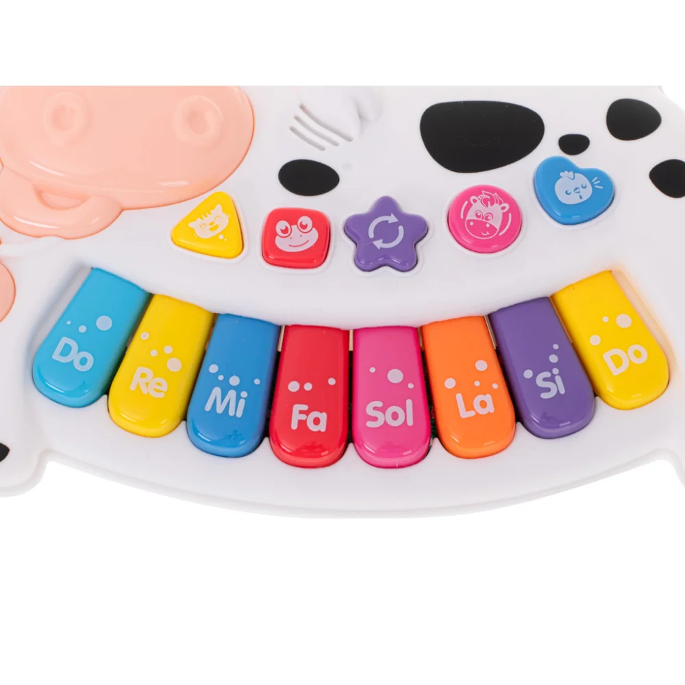 Piano detské Kravička biela ANIMALS KEYBOARD MTK015A