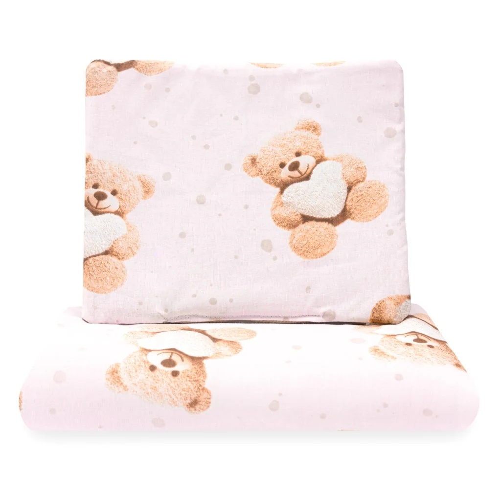 Obojstranný Set z Velvet a bavlny do kočíka New Baby Love Teddy