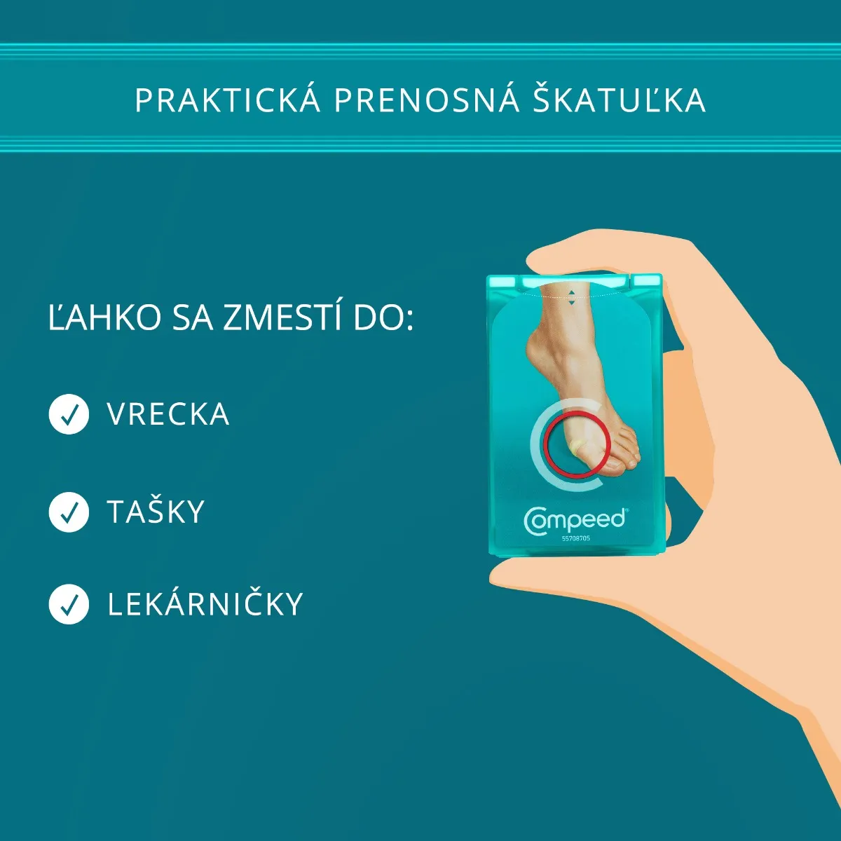 Compeed náplasť na pľuzgiere 1×6 ks, náplasť na pľuzgiere