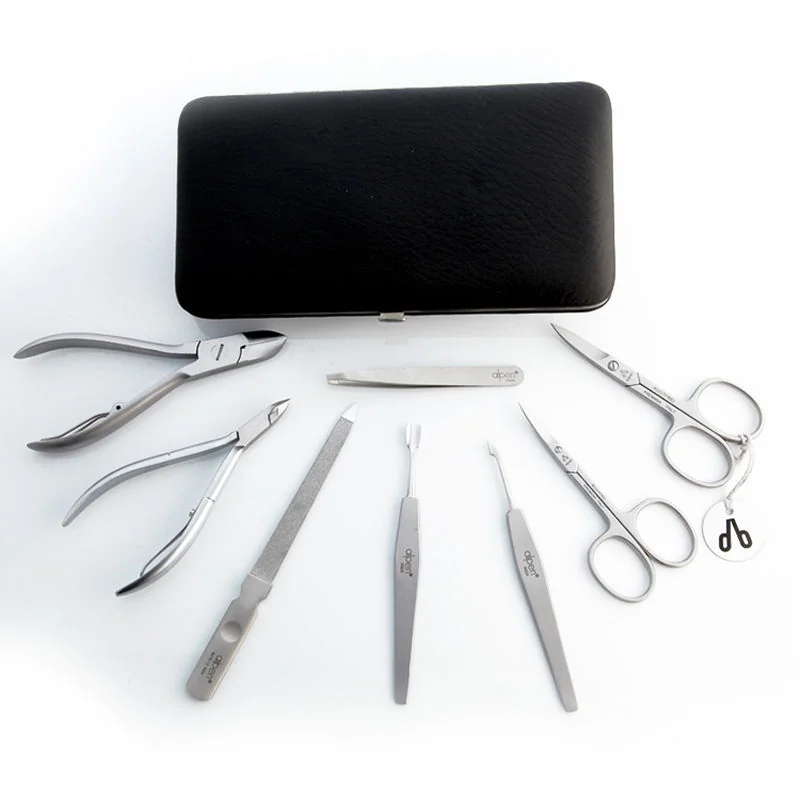 Sada na manikúru Inox z kože, 8 ks