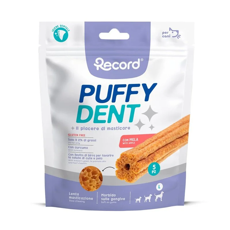Žuvacie pamlsky Puffy dent L, 120 g, jablková