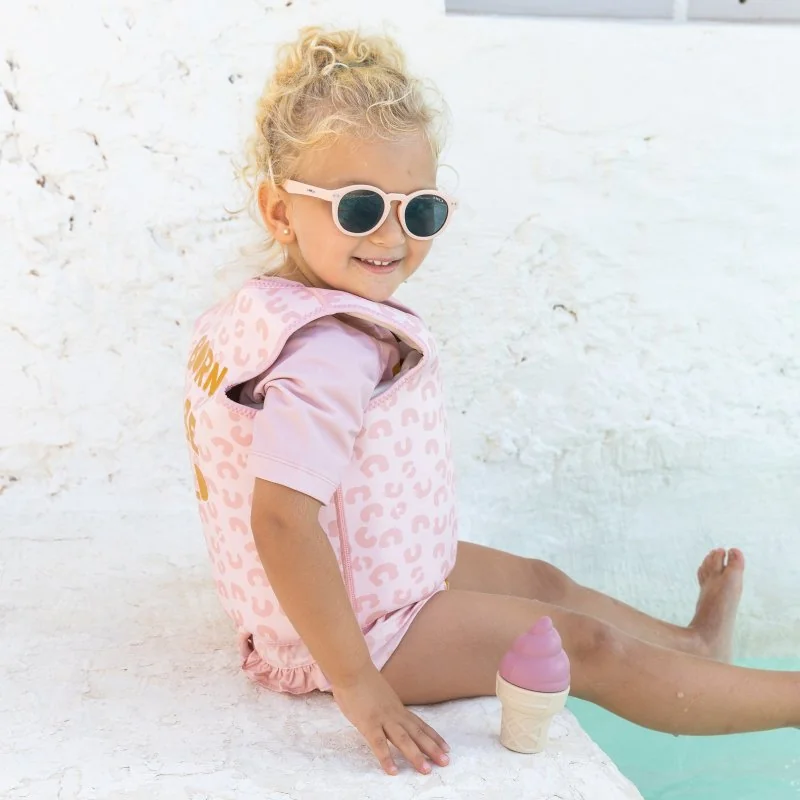 Saro Baby plavecká neoprénová vesta s UV ochranou (3-6r) Tropicool Pink