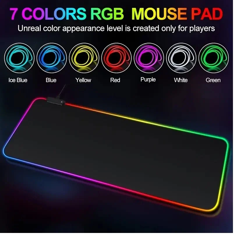 Podsvietená herná podložka pod myš LED svetlá, 80cm x 30cm