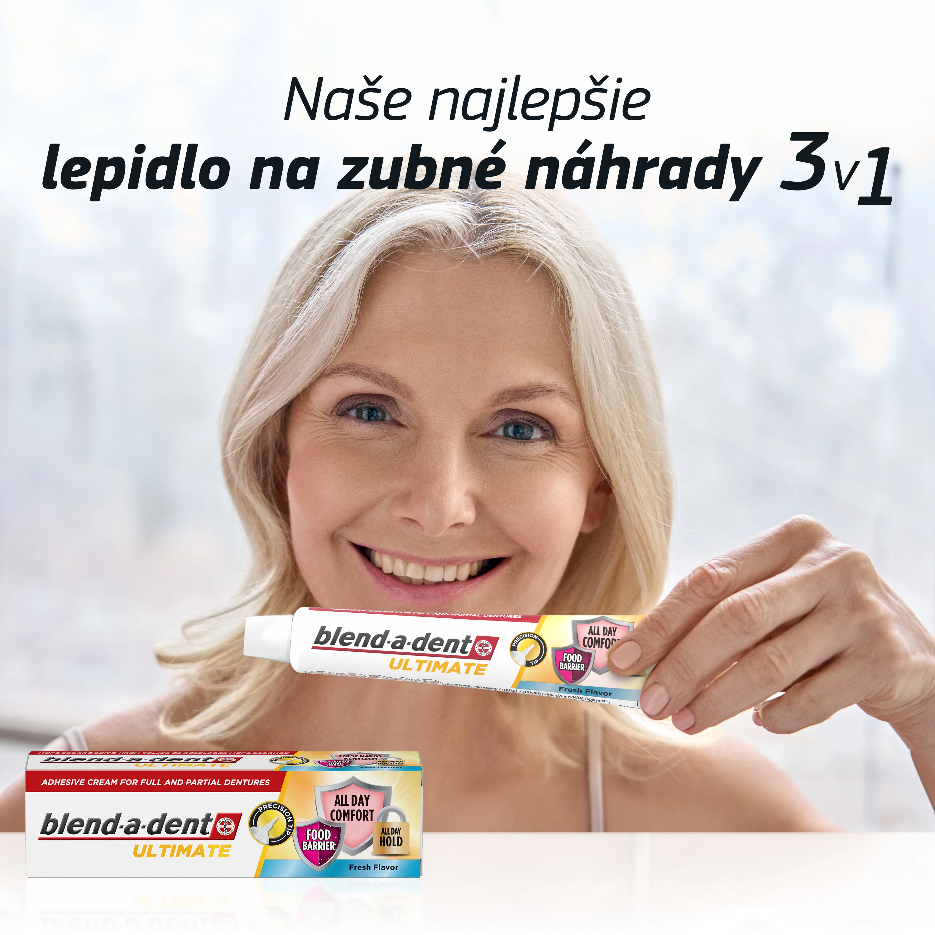 Blend-a-dent Ultimate Fresh fixačný krém na zubné protézy 40 ml