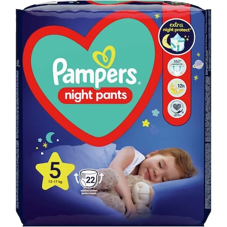 Pampers Night Pants S5 22ks (12-17kg) 1×22 ks, detské plienkové nohavičky