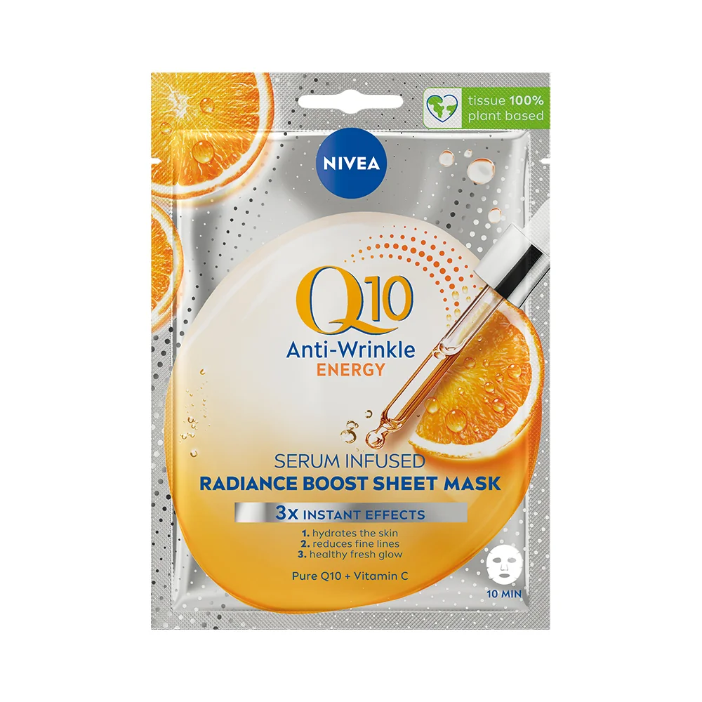 Nivea Q10 Energy Energizujúca textilná maska 1 ks