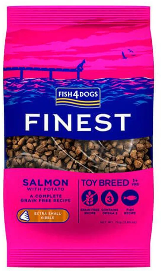 FISH4DOGS Granule pre psy extra malé Finest losos so zemiakmi 1,5kg, 1+ 1×1500 g, extra malé granule pre psy
