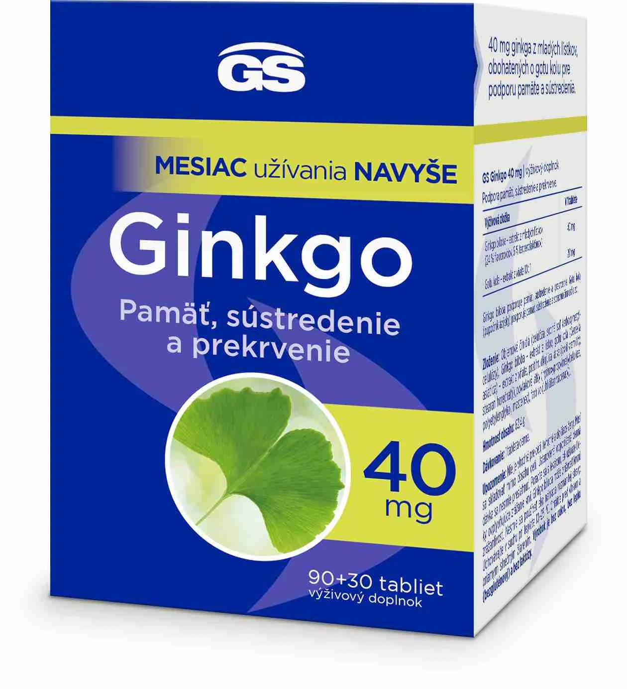 GS Ginkgo 40 mg tbl. 90+30 1× 90+30, výživový doplnok