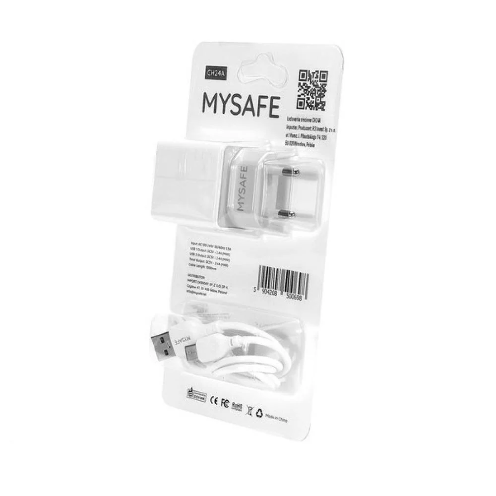 Nabíjačka MySafe Ch24A - 1m - Biela