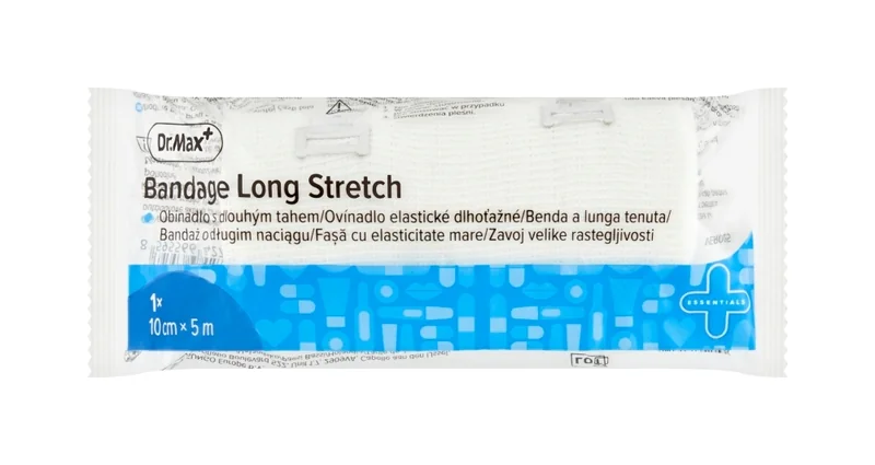 Dr. Max Ovínadlo elastické dlhoťažné so svorkami 10 cm x 5 m 1×1 ks, 10 cm x 5 m