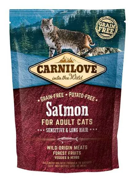 Carnilove Cat Grain Free Salmon Adult Sensitive&Long Hair 400g