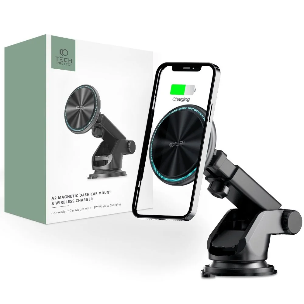 Tech-Protect A2 Dashboard MagSafe magnetický držiak na mobil do auta 15W, čierny 5W, čierny