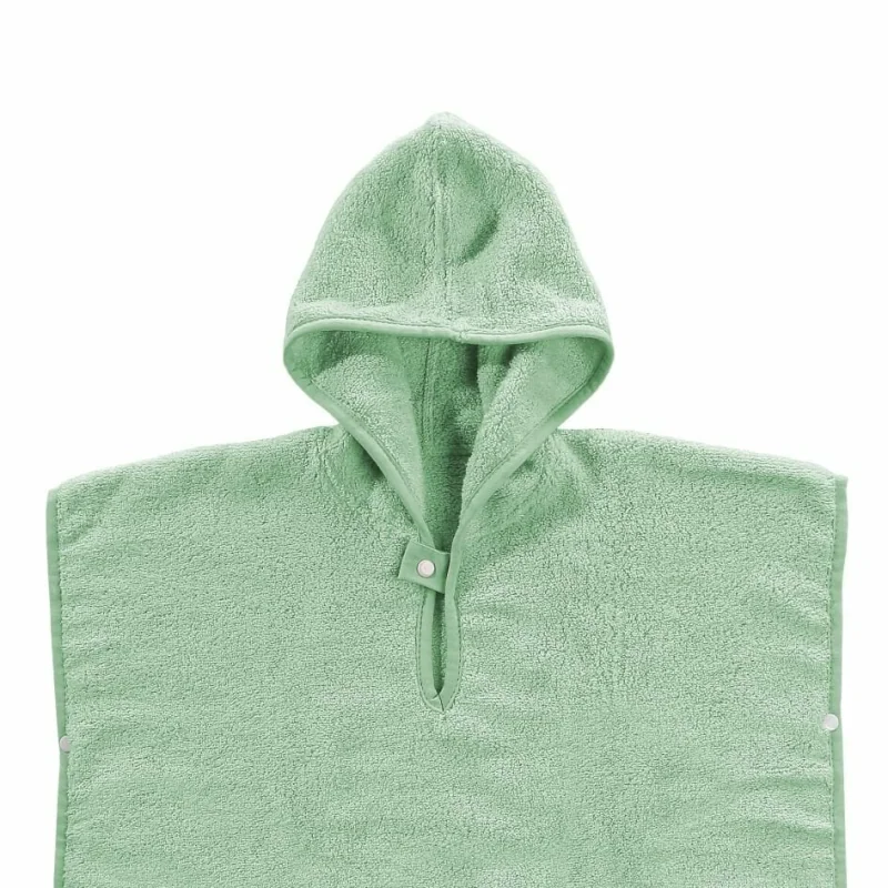 XKKO Organic detské bavlnené pončo s kapucňou - Mint Stars