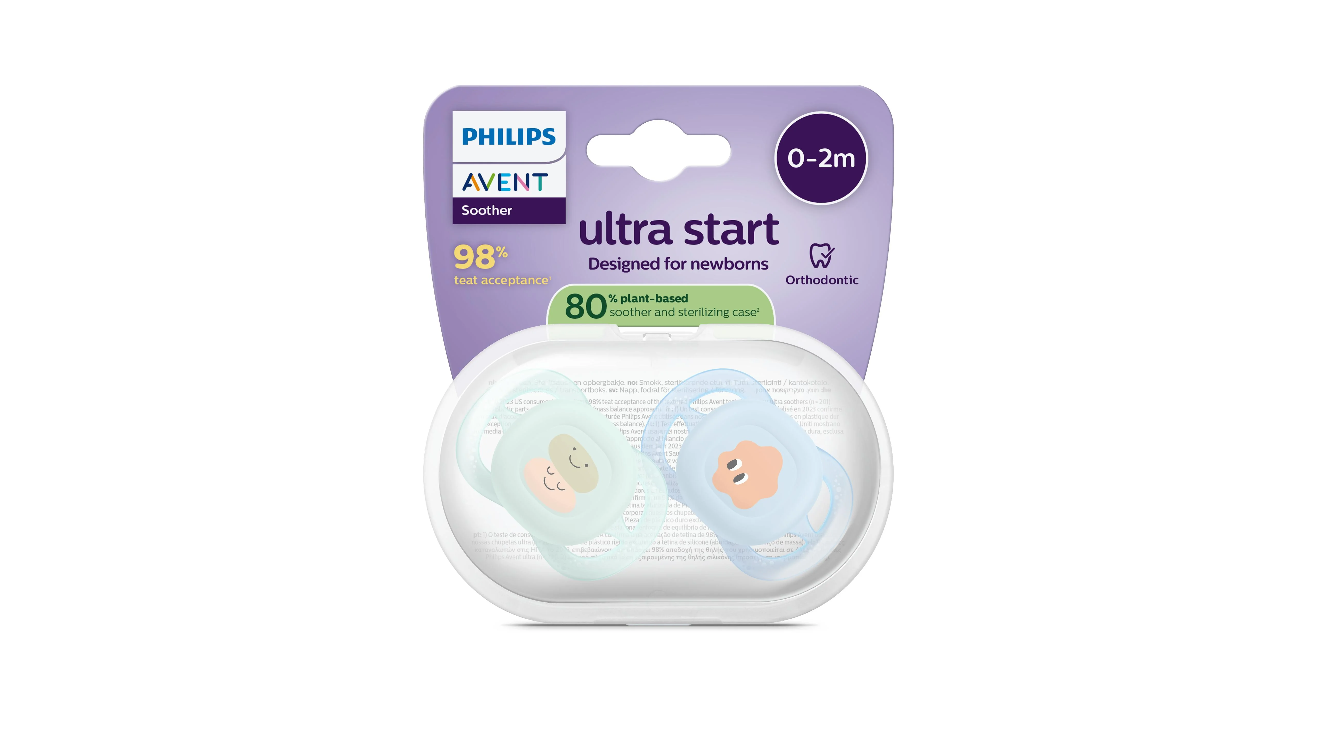 Philips AVENT - Cumlík Ultrastart s obrázkom SCF075/14, 0-2 m, chlapec 2 ks