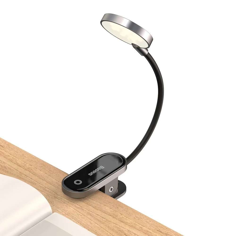 Baseus Mini LED Reading lampa s klipom, sivá