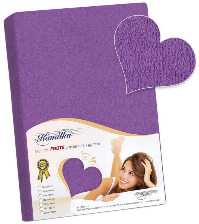 Froté prestieradlo 180x200 022 tm. fialová K6 1×1 ks, posteľná plachta