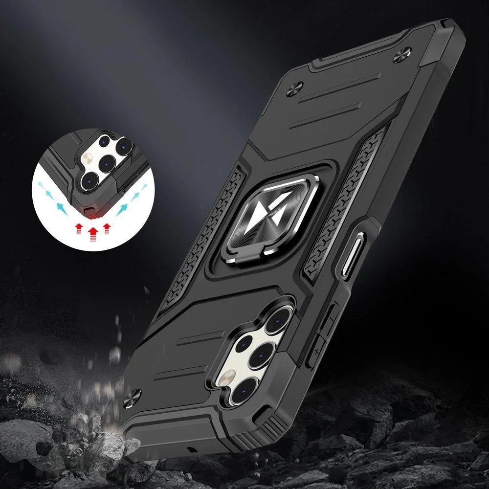 MG Ring Armor plastový kryt na Samsung Galaxy A32 4G, čierny