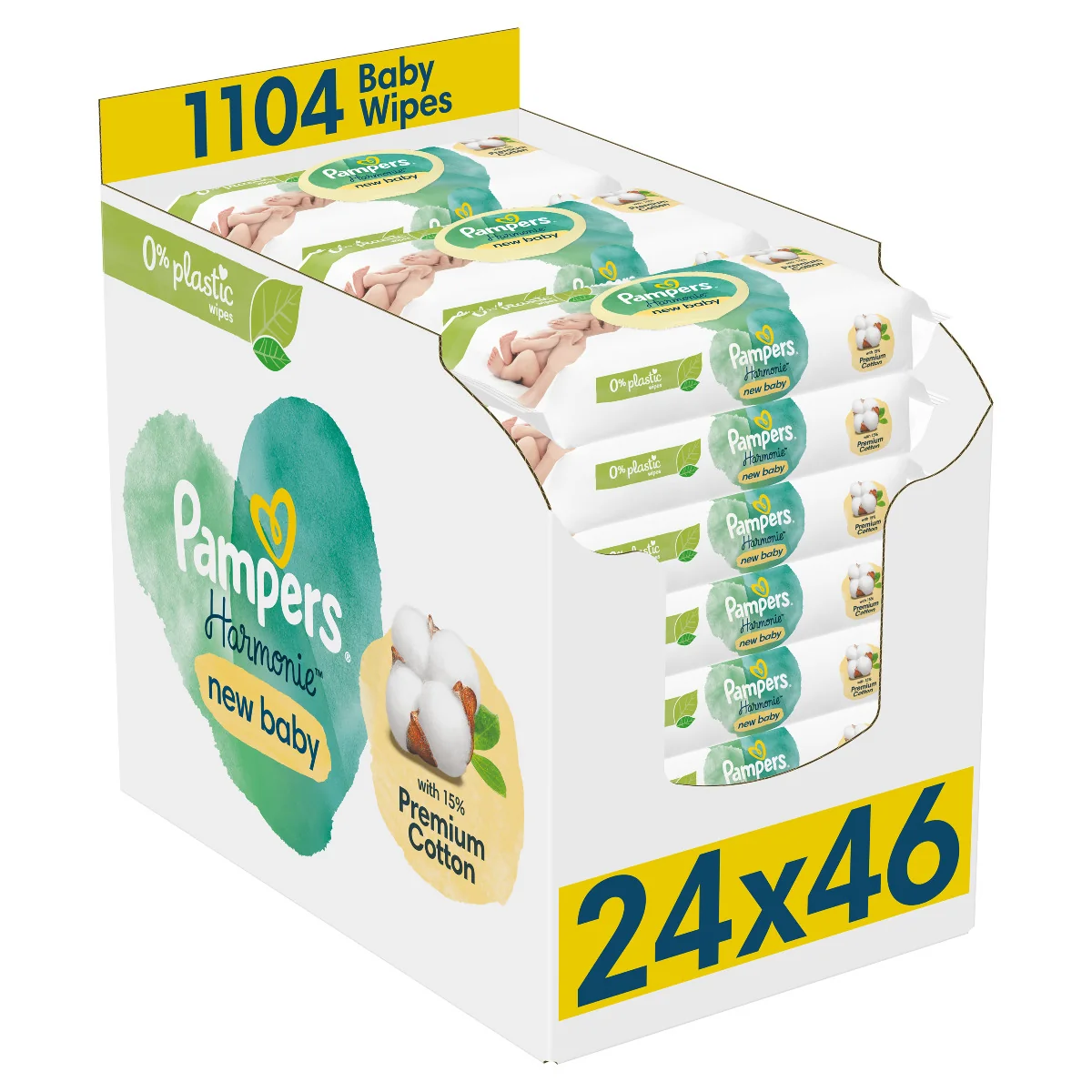 Pampers Wipes Box 1104ks (24x46) Harmonie New baby 24×46 ks, vlhčené obrúsky